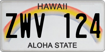 HI license plate ZWV124