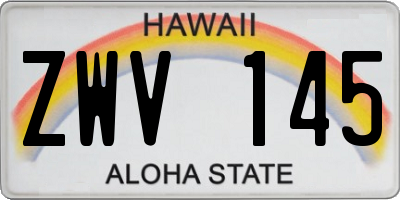 HI license plate ZWV145
