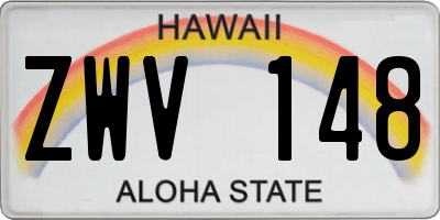 HI license plate ZWV148