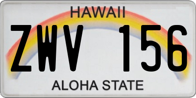 HI license plate ZWV156