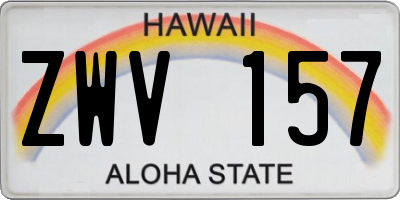 HI license plate ZWV157
