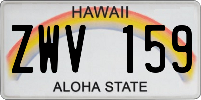 HI license plate ZWV159
