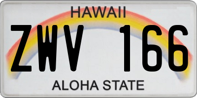 HI license plate ZWV166