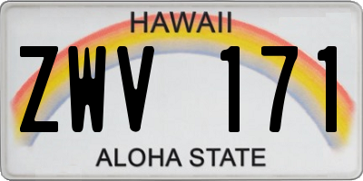 HI license plate ZWV171