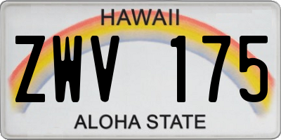 HI license plate ZWV175