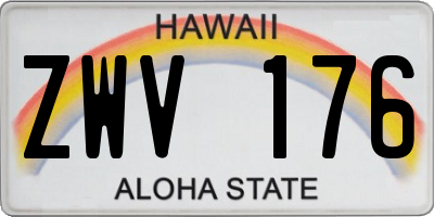 HI license plate ZWV176