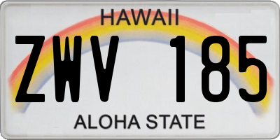 HI license plate ZWV185
