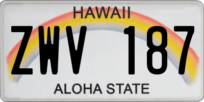 HI license plate ZWV187