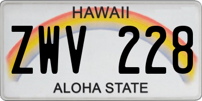 HI license plate ZWV228