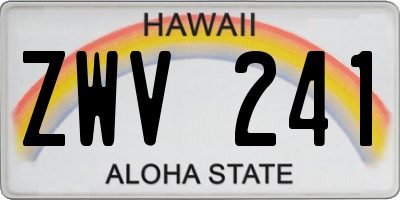 HI license plate ZWV241