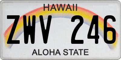 HI license plate ZWV246