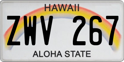 HI license plate ZWV267