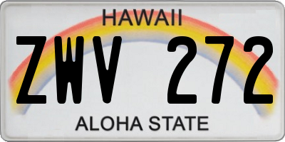 HI license plate ZWV272