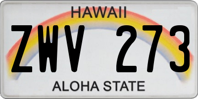 HI license plate ZWV273