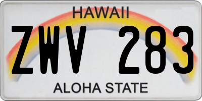 HI license plate ZWV283