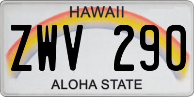 HI license plate ZWV290