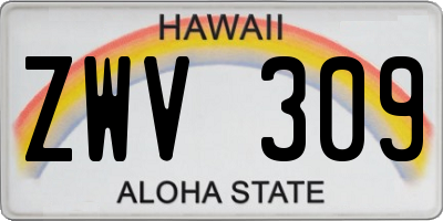 HI license plate ZWV309