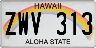 HI license plate ZWV313