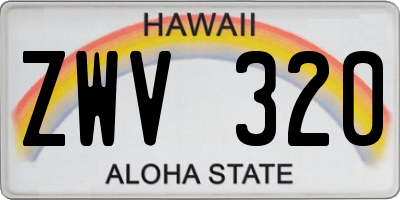 HI license plate ZWV320
