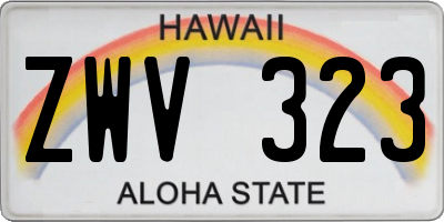 HI license plate ZWV323