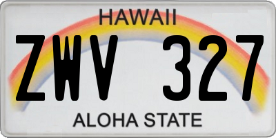 HI license plate ZWV327