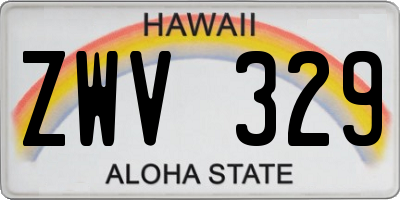 HI license plate ZWV329