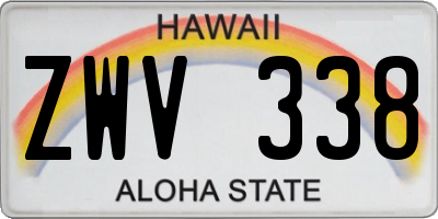 HI license plate ZWV338