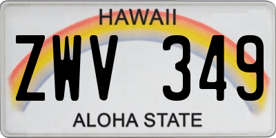 HI license plate ZWV349