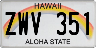 HI license plate ZWV351
