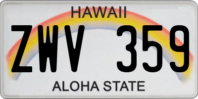 HI license plate ZWV359