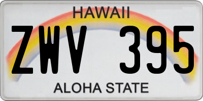 HI license plate ZWV395