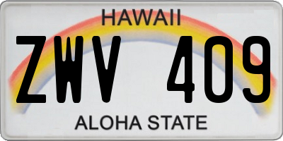 HI license plate ZWV409