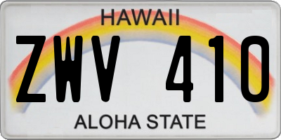 HI license plate ZWV410