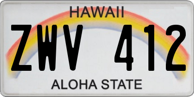 HI license plate ZWV412