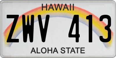 HI license plate ZWV413