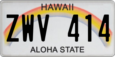 HI license plate ZWV414
