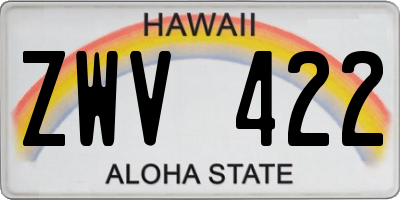 HI license plate ZWV422