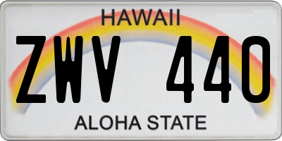 HI license plate ZWV440