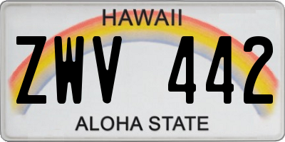 HI license plate ZWV442