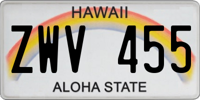 HI license plate ZWV455