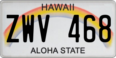 HI license plate ZWV468