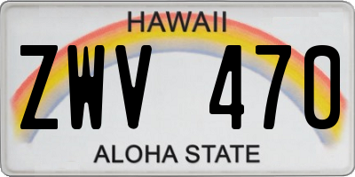 HI license plate ZWV470