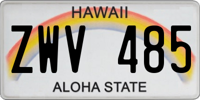 HI license plate ZWV485