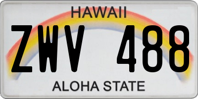 HI license plate ZWV488