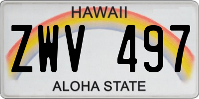 HI license plate ZWV497