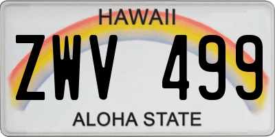 HI license plate ZWV499