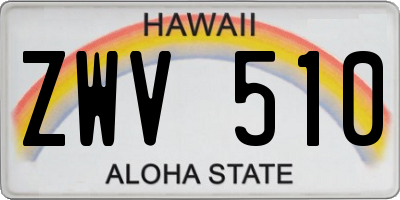 HI license plate ZWV510