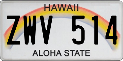 HI license plate ZWV514