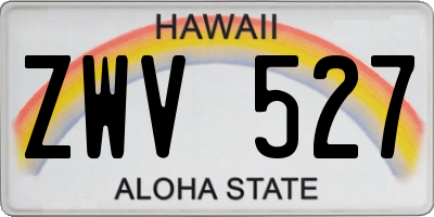 HI license plate ZWV527