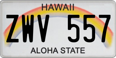 HI license plate ZWV557